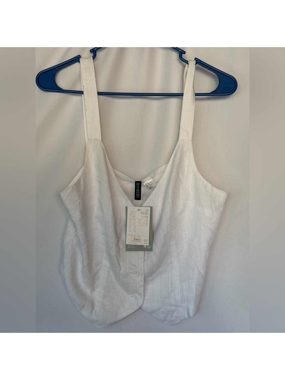 New with tag h&m White Sleeveless crop Top